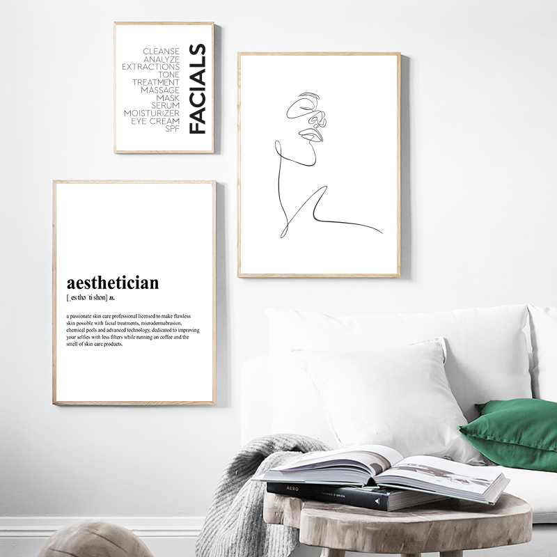 Skincare Quote - Aesthetician ความละเอียดสูงผ้าใบพิมพ์ Skin Care Spa อ้างโปสเตอร์