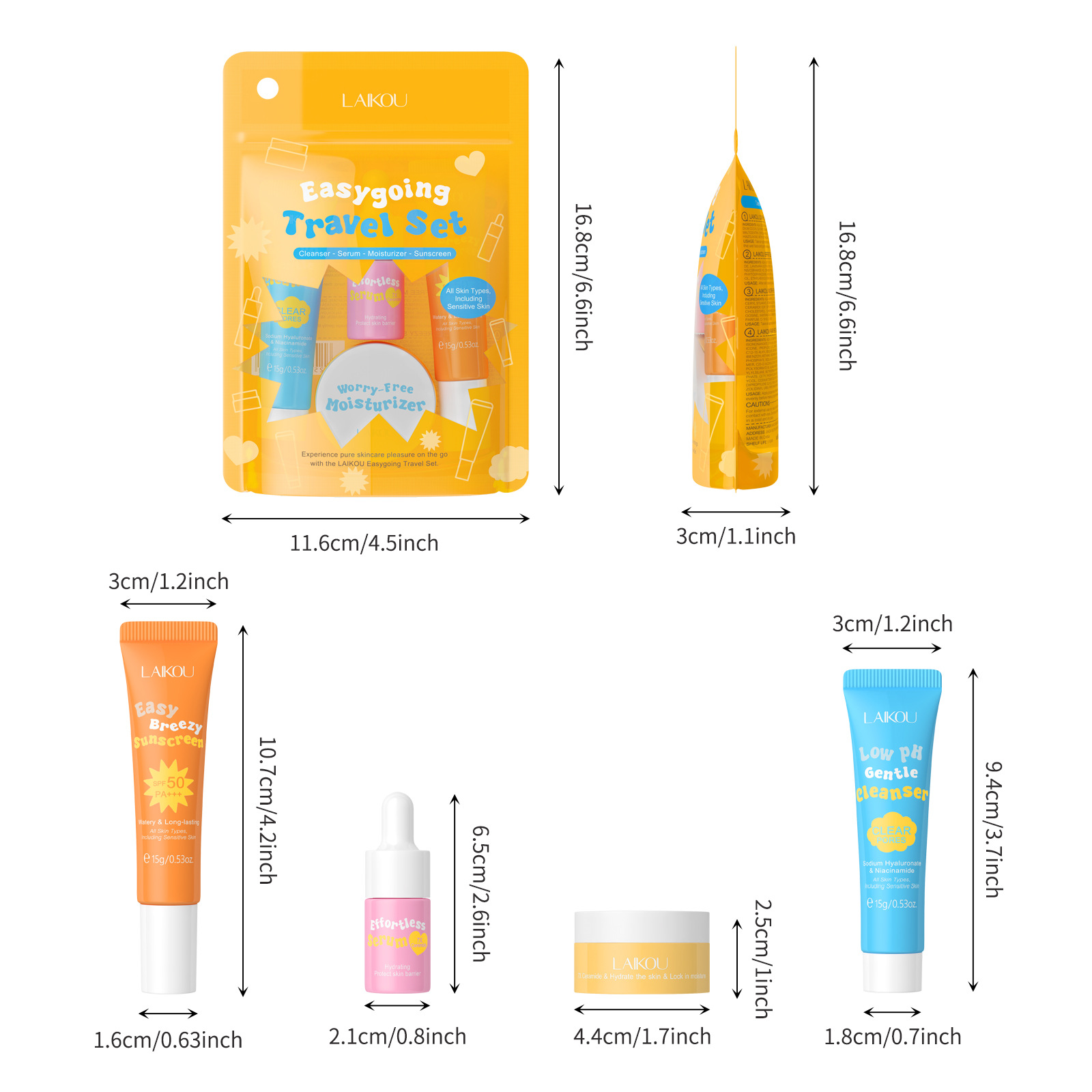 4PCS Laikou Ceramide ชุดเดินทา - Ceramide Moisturizer บทวิจารณ์และราคา